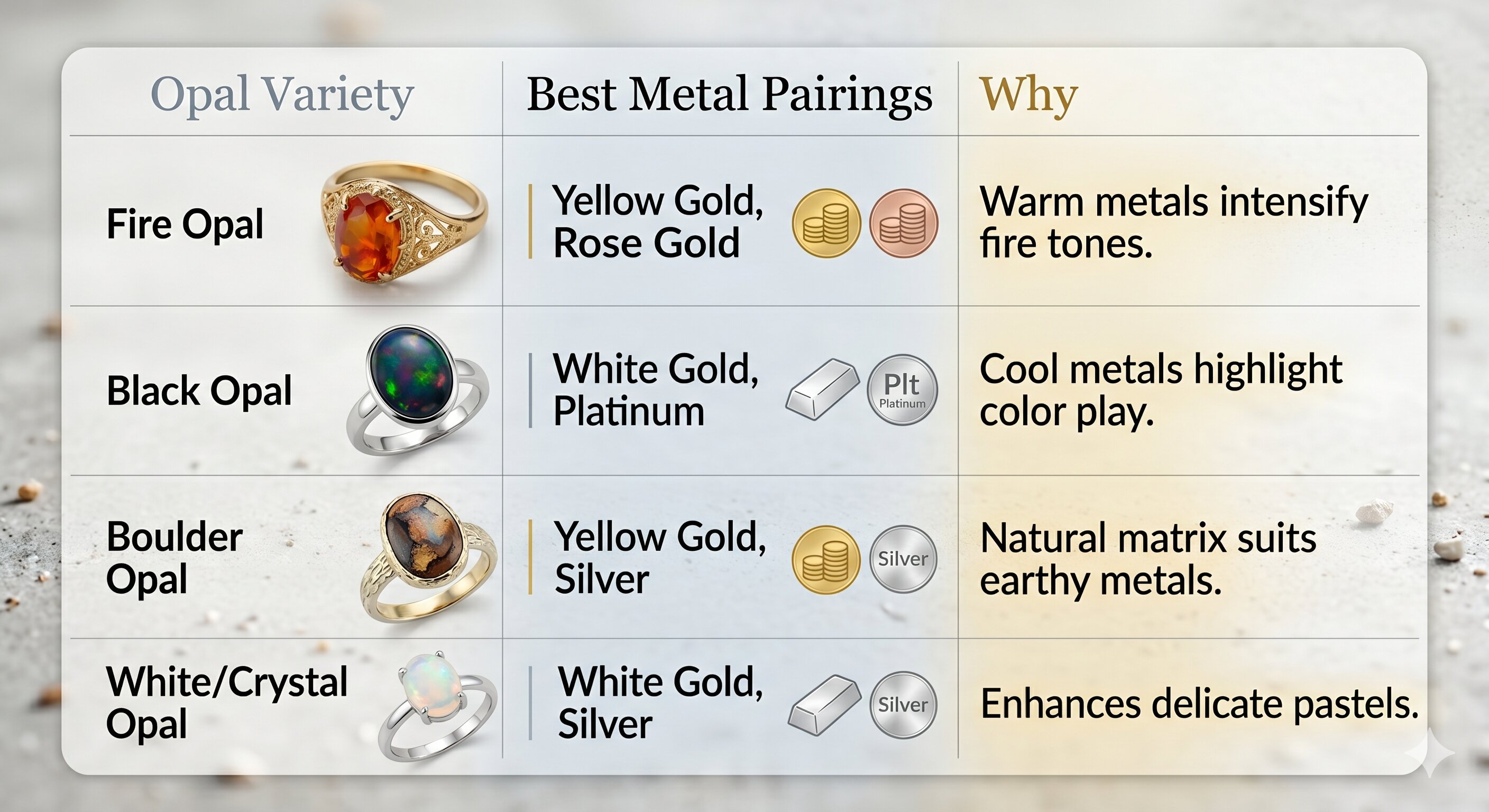 Recommendations by Opal Type
